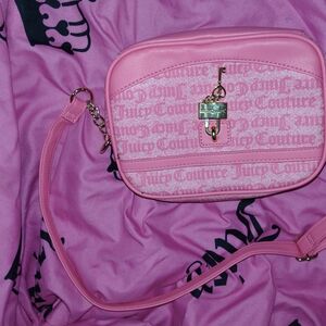 Juicy Couture Pink Crossbody Bag with Logo Print